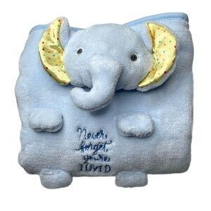 Hallmark Oversized Blue Elephant Lovey  Security Blanket
